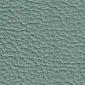 Quilted leather texture in dusty teal features irregular bumps, horizontal stitching, and a matte finish suitable for upholstery applications.